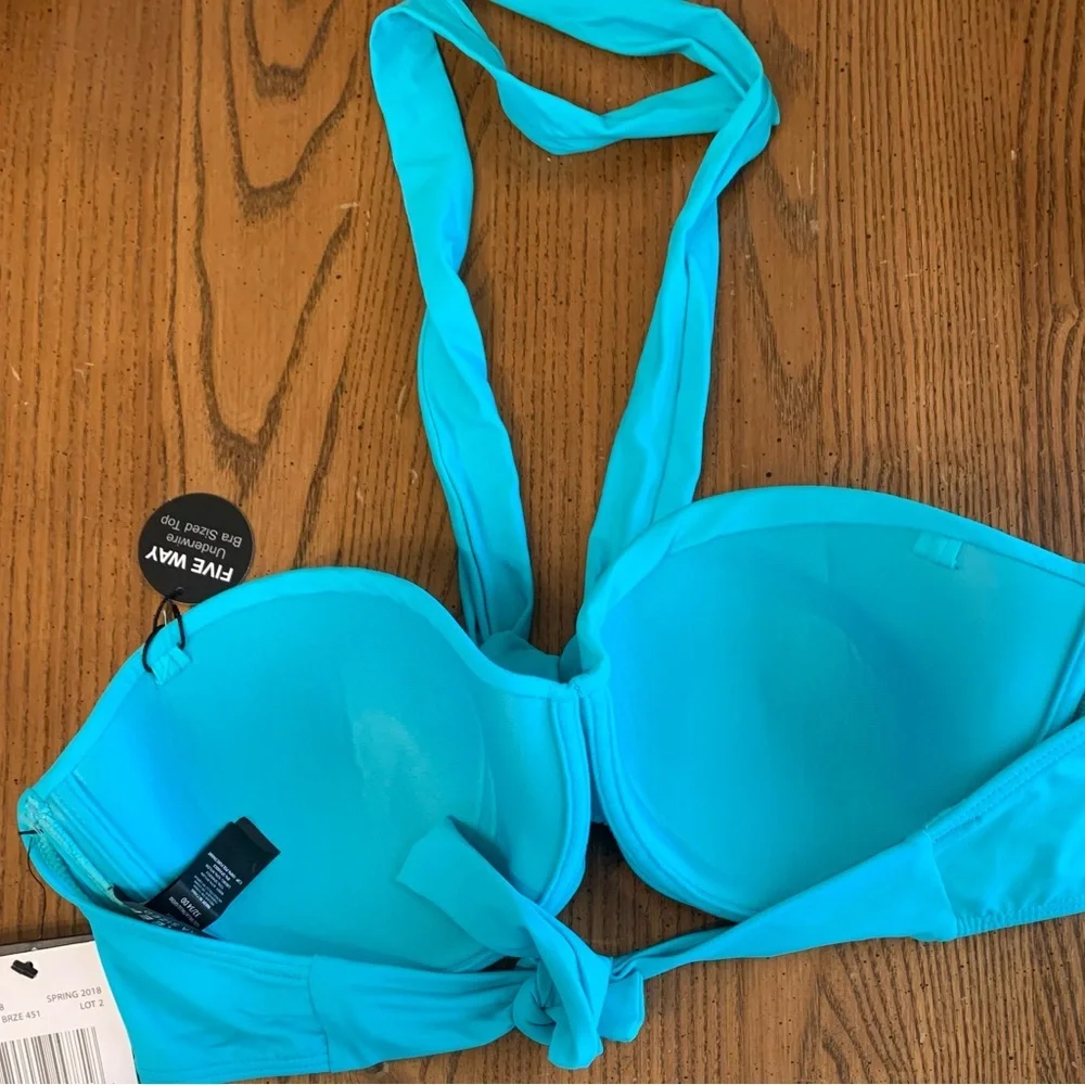 NWT Coco Reef Solid Aqua Brze‎ Underwire Bikini Top Sz 32/34DD No Straps